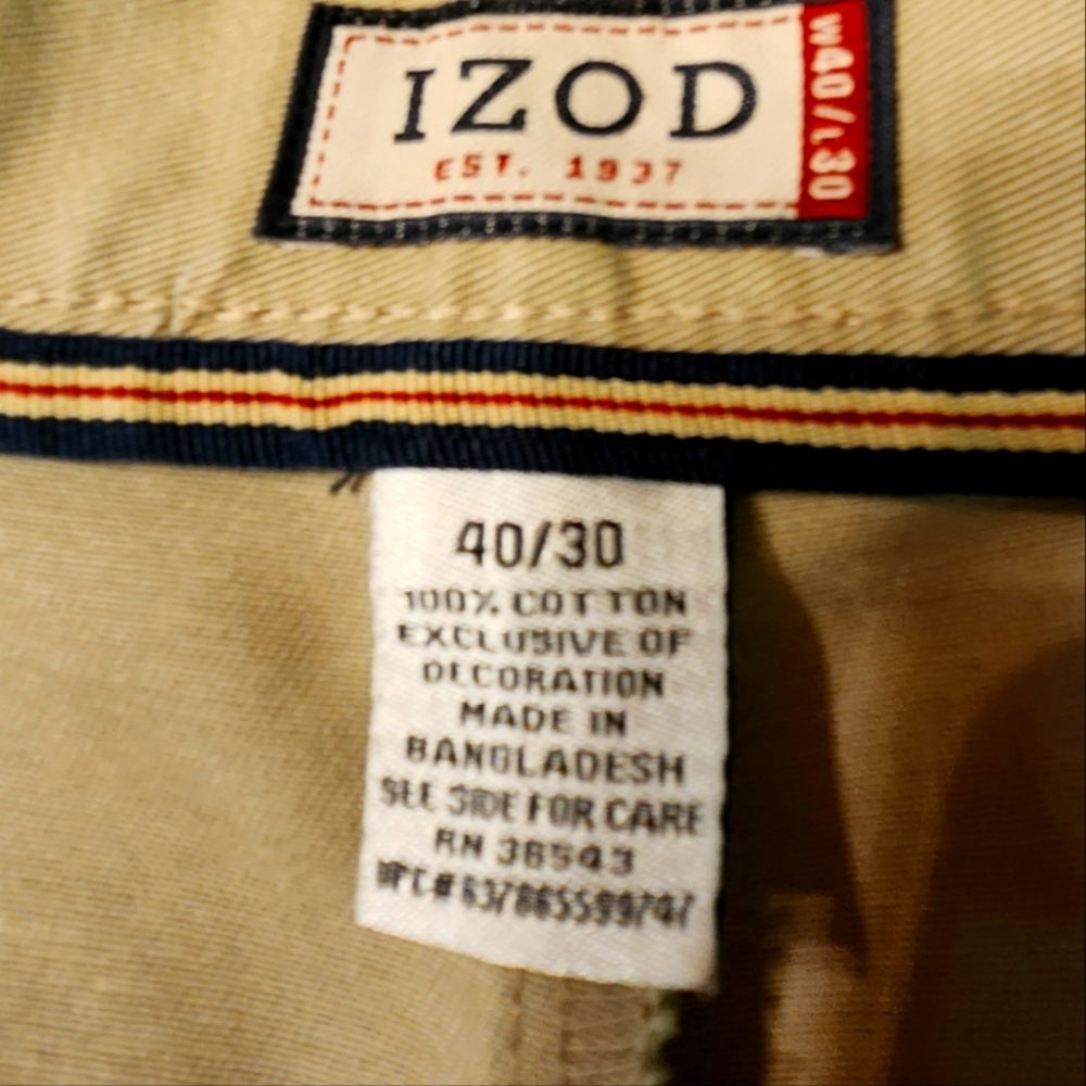 Men's Izod Slacks. Size 40x30.  Khaki color.